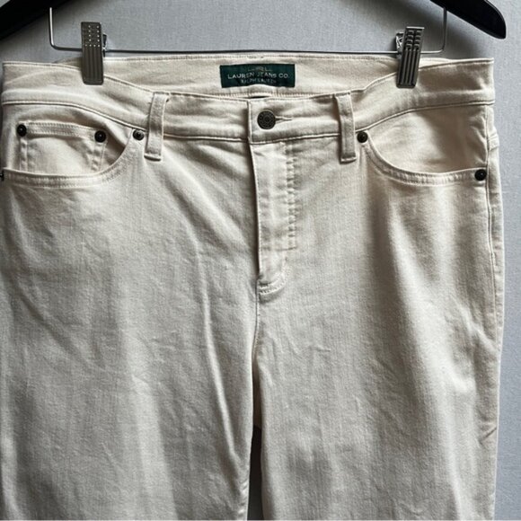 Ralph Lauren Jeans Co beige straight leg high rise denim Sz 12 - Picture 3 of 10